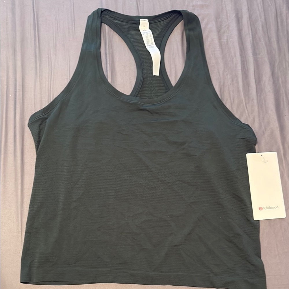 lululemon athletica Green Sleeveless Crop Tank Top